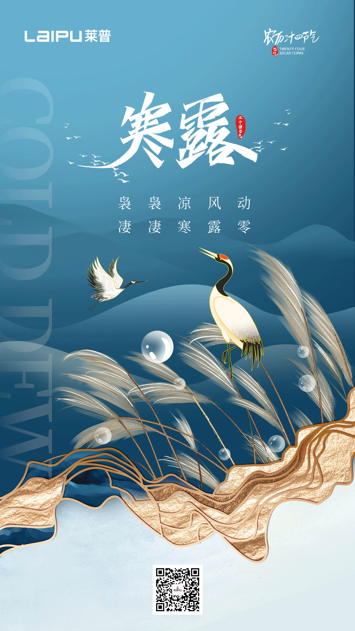 深秋渐至，寒露满枝